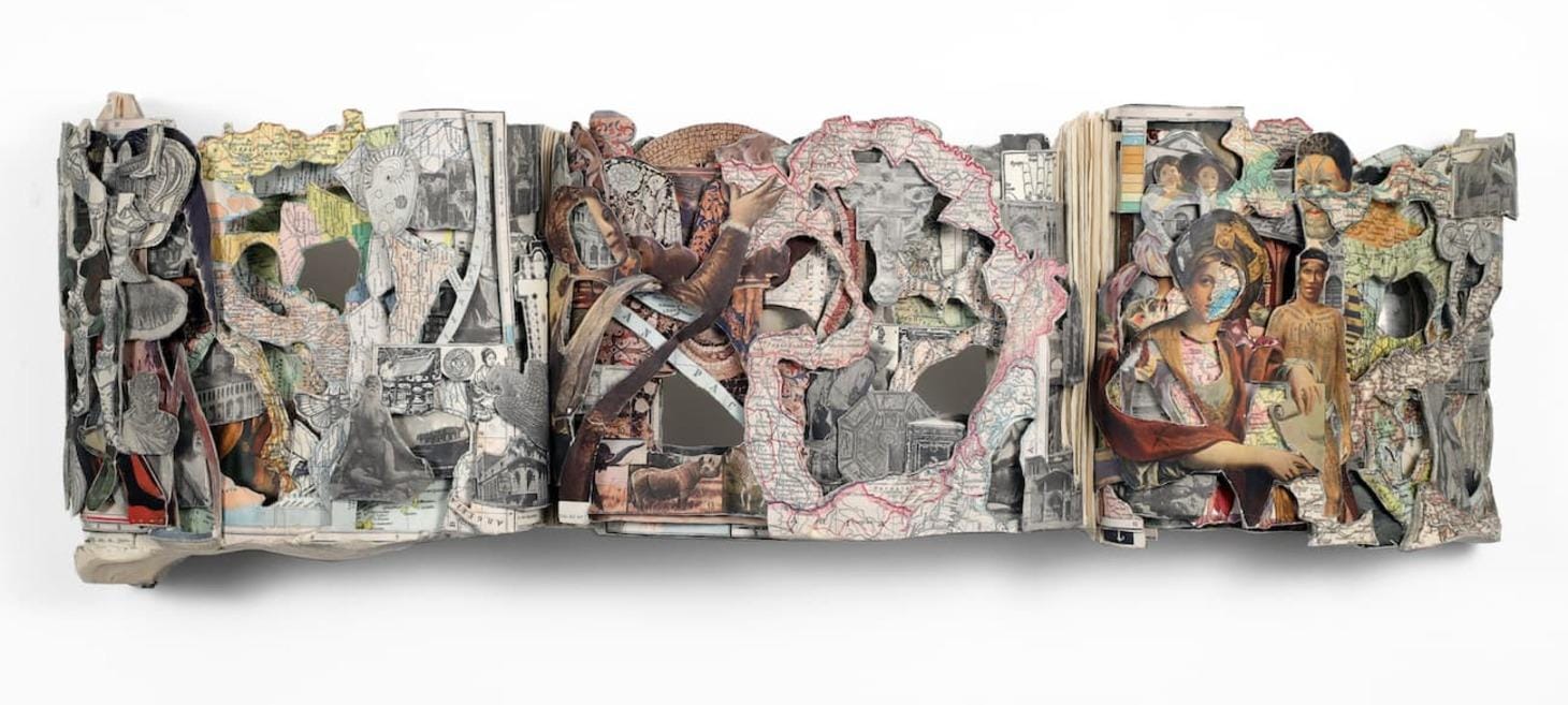 Reference Books Are Carved and Cut into Sculptures That Transform Knowledge into Art