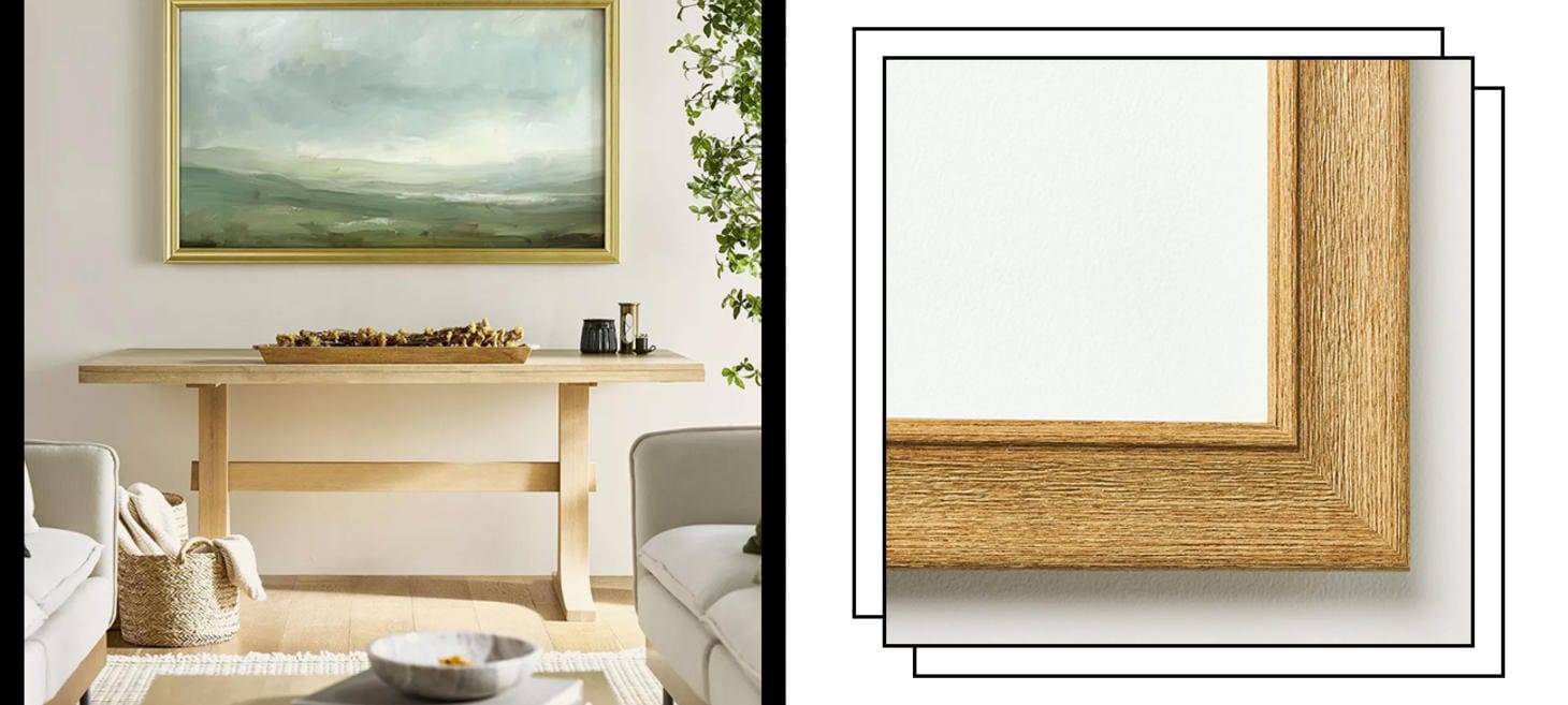 Celebrity Design Duo Chip and Joanna Gaines Release Elegant Brass and Wood Bezels for Samsung’s Frame TV